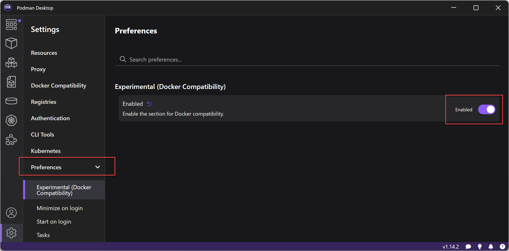 Compatibility settings